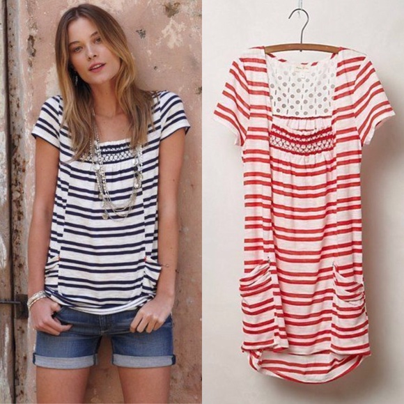 Anthropologie Tops - Anthropologie Red Meadow Rue Marin Striped Top
